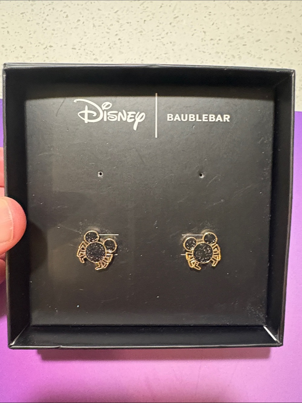 Disney x BaubleBar Black and Gold Mickey Halloween 🎃 Stud Earrings